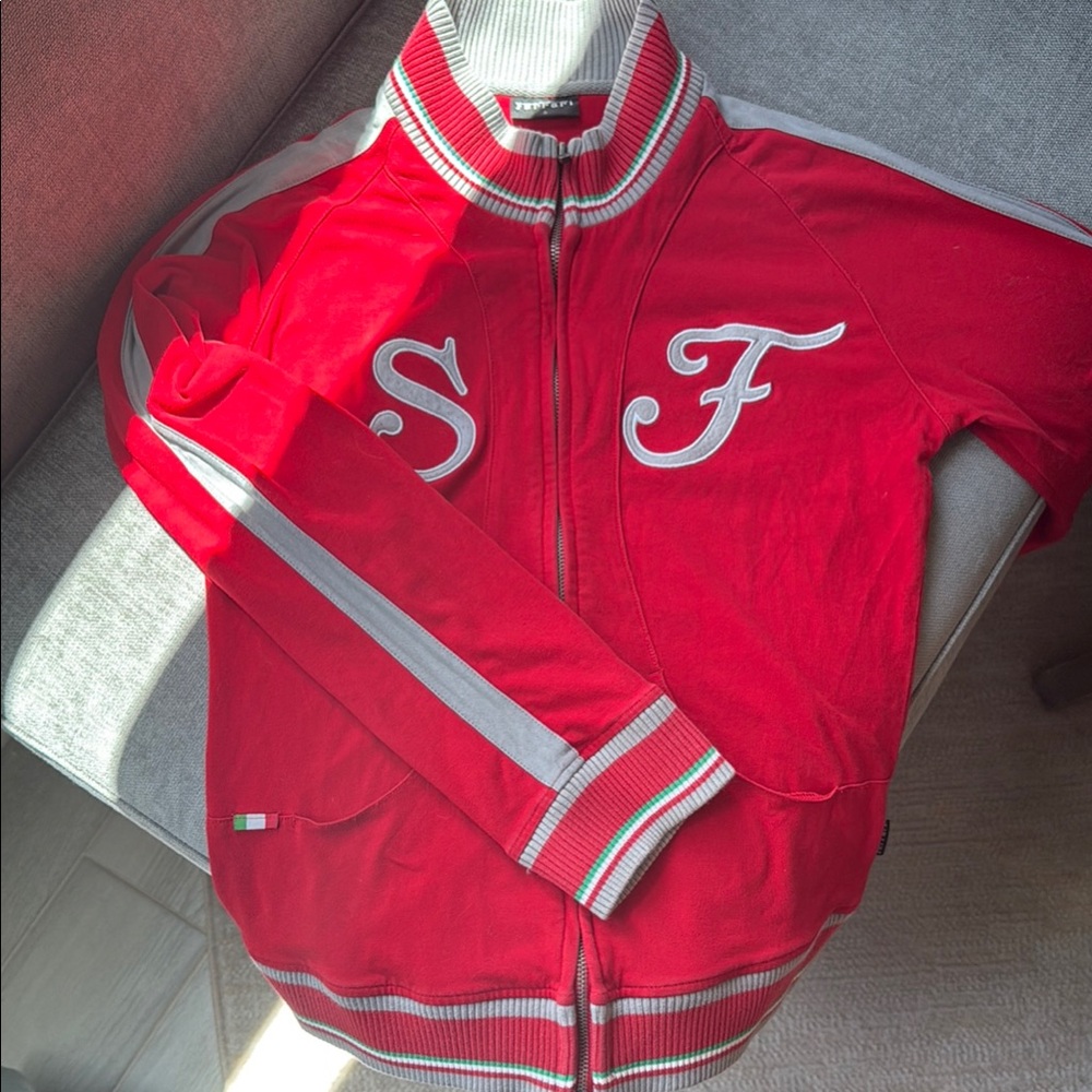 Ferrari Varsity Jacket Red and White with Classic Styling